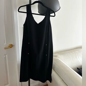 Versace Black Midi Dress Medusa Stud Seam Detail IT 46 / US 10